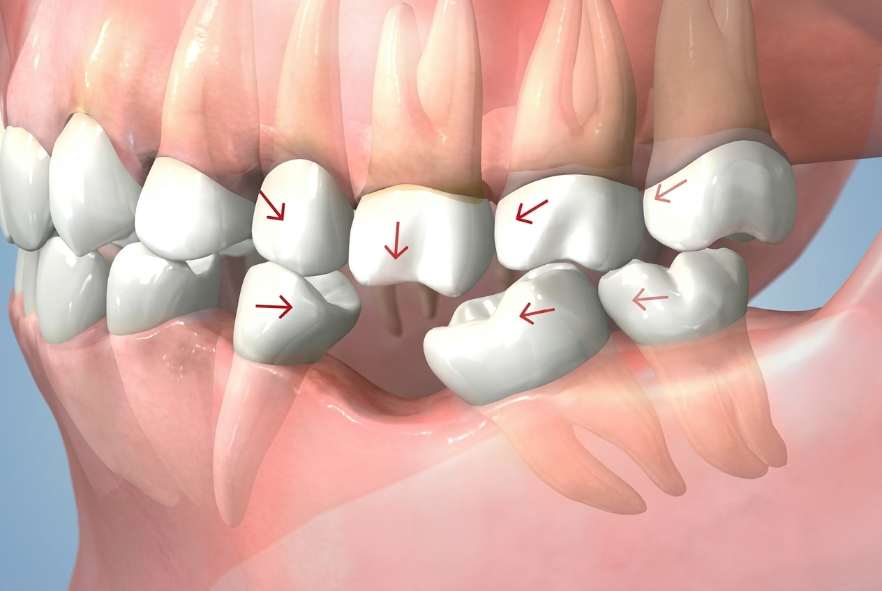 Clinical illustration of jaw bone structure